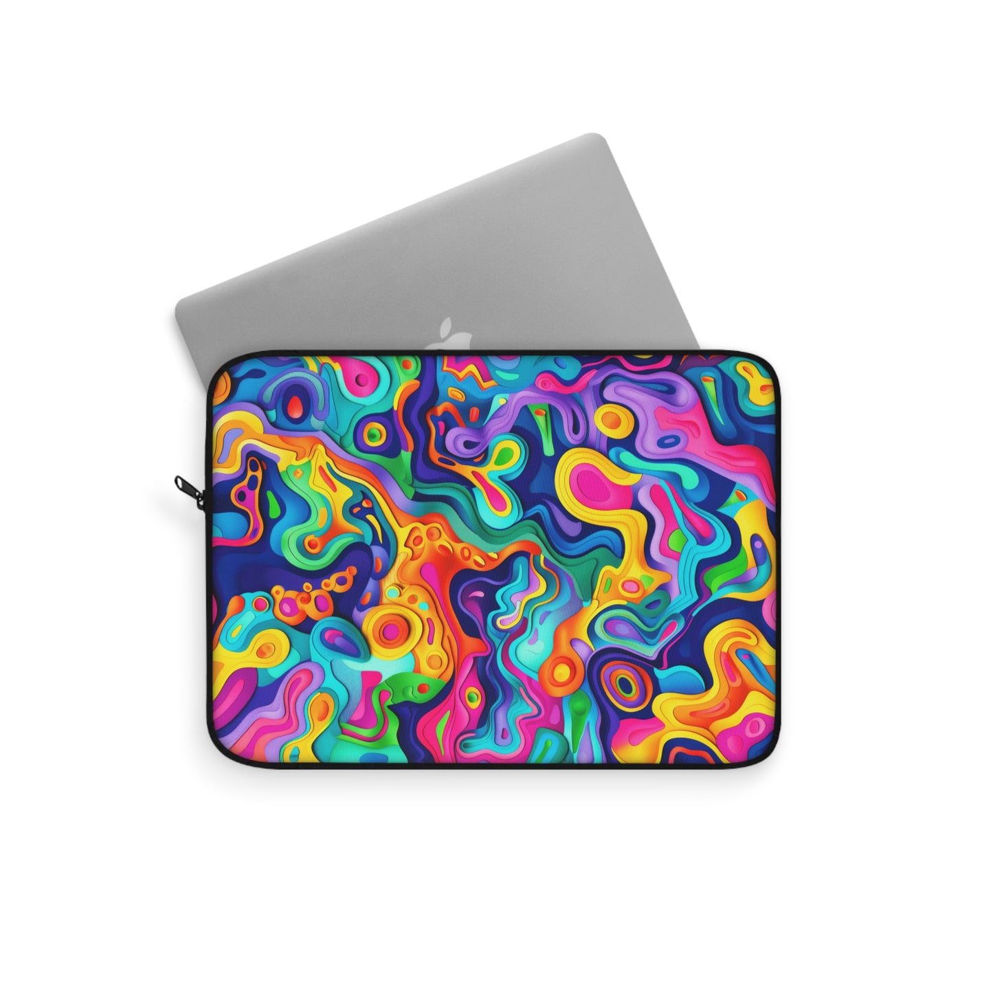 Vibrant Dreamscape of Psychedelic Paper Cut-Out Waves in Vivid Colors Laptop or Ipad Protective Sleeve 3 Sizes Available