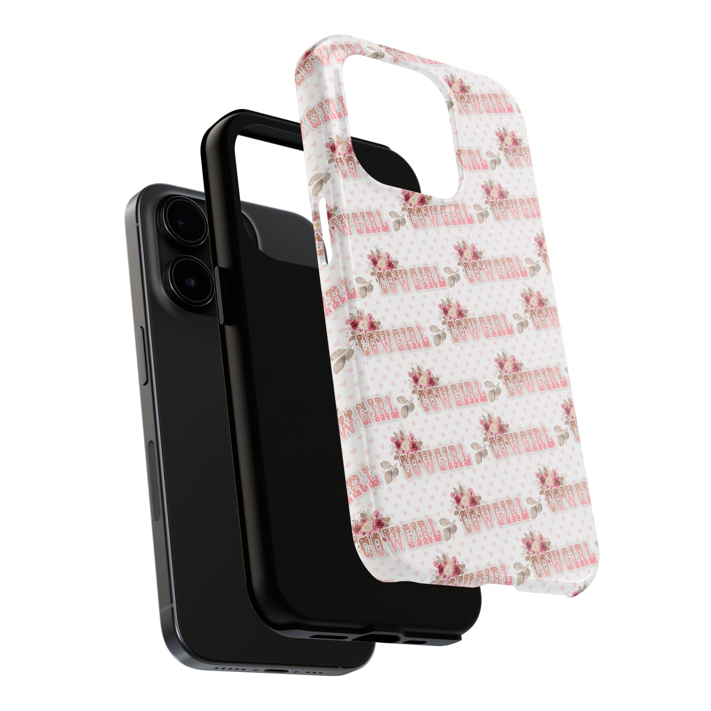 Pink Cowgirl and Flowers Iphone Tough Phone Case