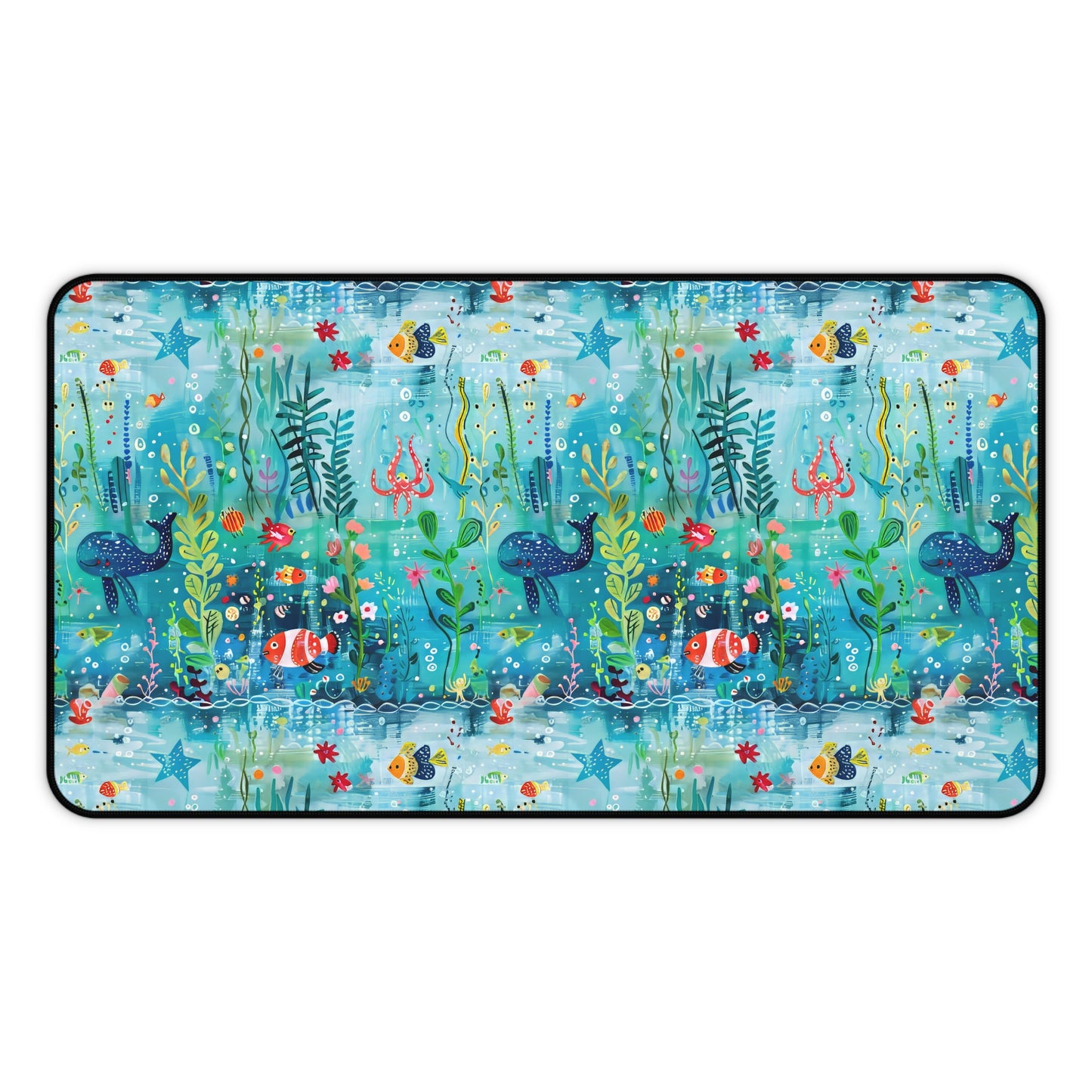 Ocean Enchantment: Magical Watercolor Sea Creatures Extended Gaming Mouse Pad  Desk Mat  - 3 Sizes