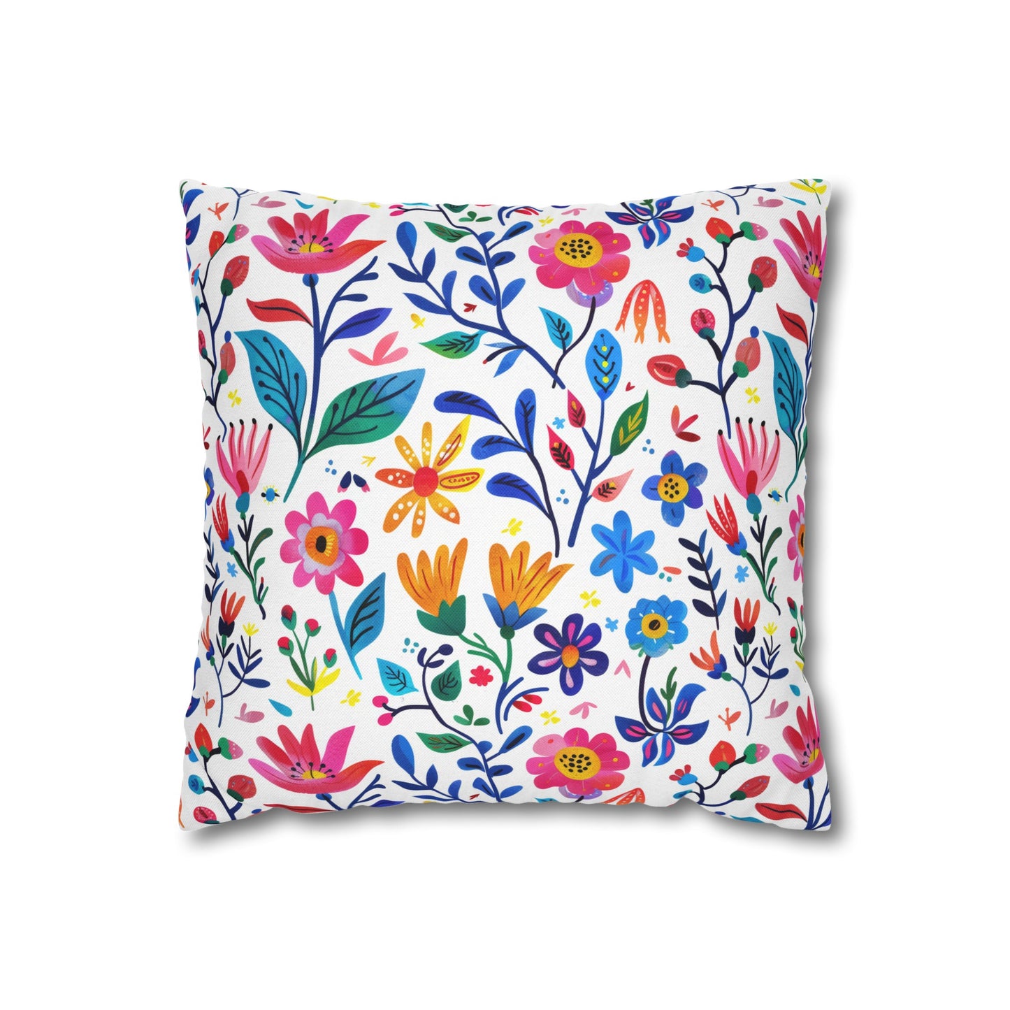 Blossoming Beauties: Charming Floral Blooms to Welcome Spring Spun Polyester Square Pillowcase 4 Sizes