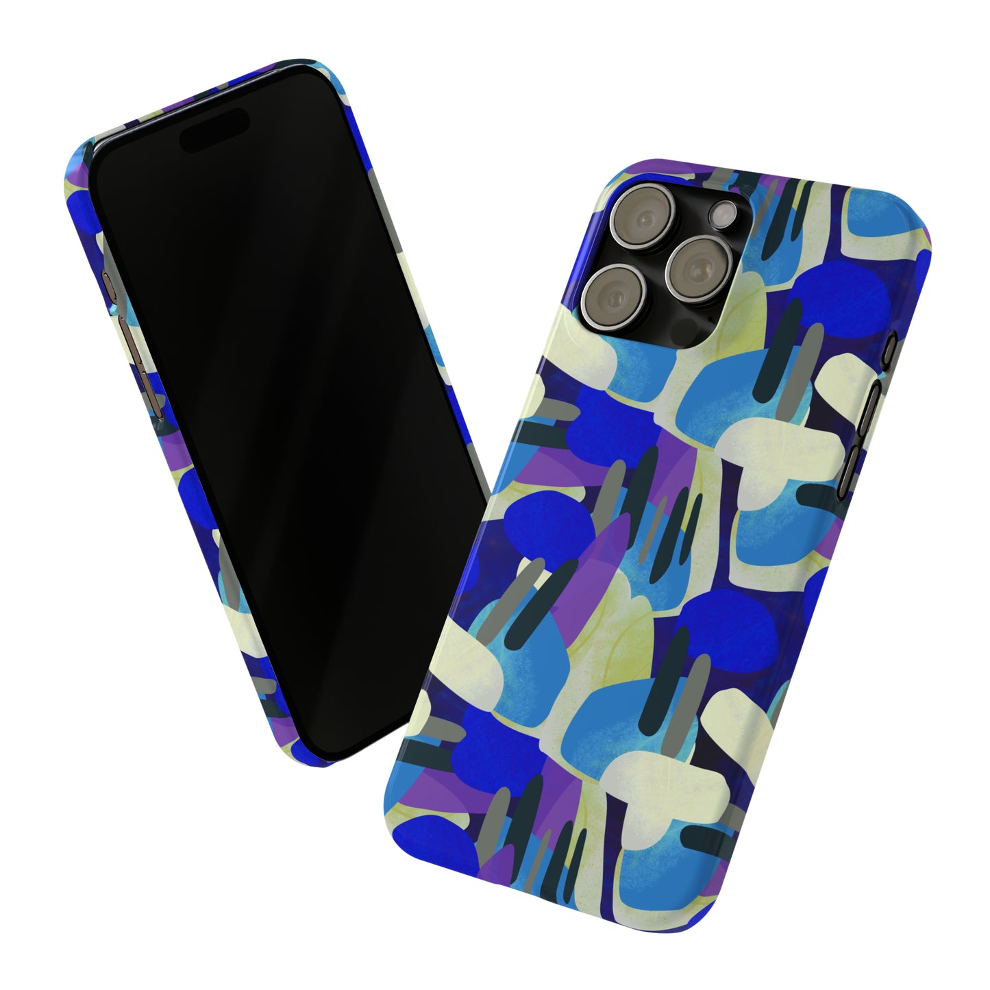 Blue, Purple and Green Abstract Design Iphone 15-12 Slim Phone Case