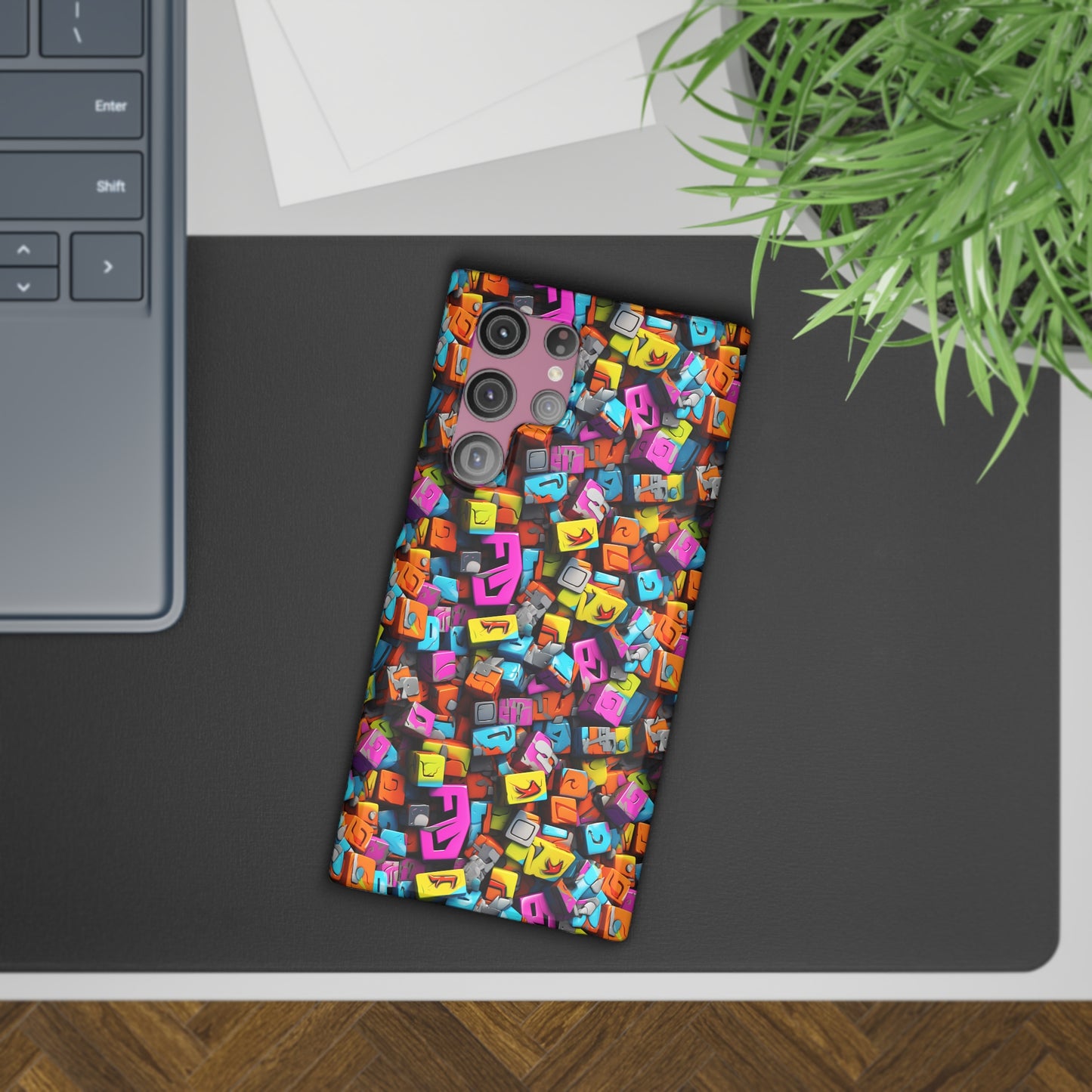 3D Abstract Colorful Block Design Samsung Slim Cases