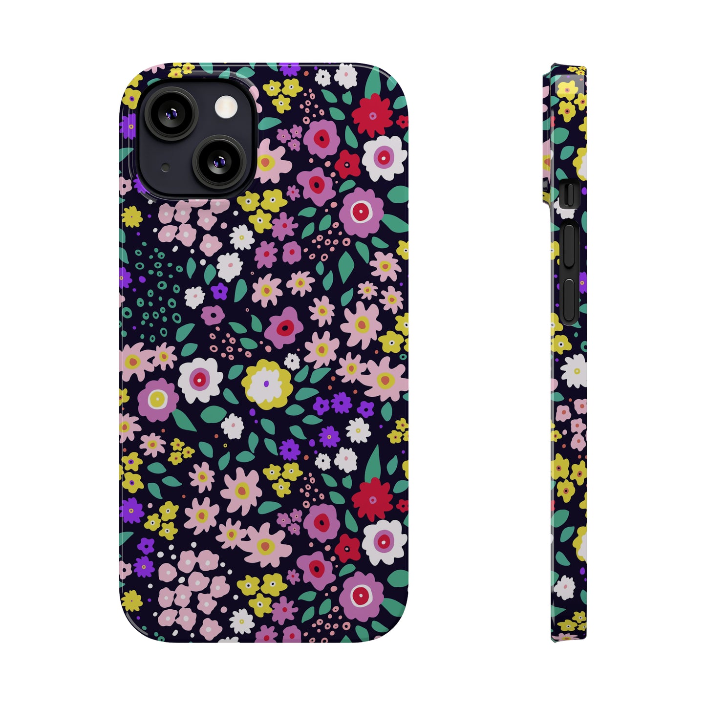 Tiny Colorful Flowers Iphone 15-12 Slim Phone Case