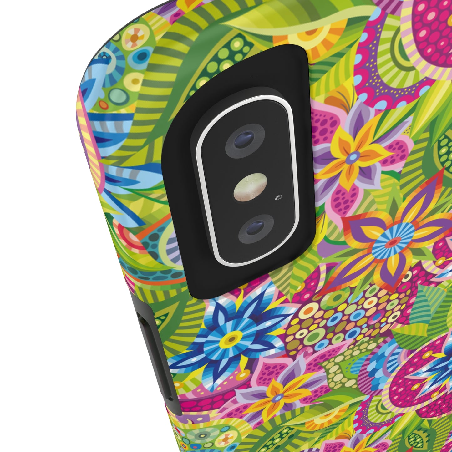 Vibrant Array of Abstract Flowers and Paisley in Rainbow Hues Iphone Tough Phone Case