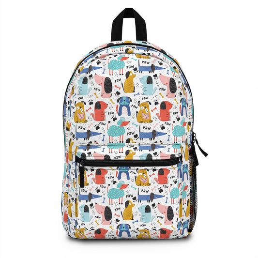 Playful Pups: Colorful Cartoon Dogs Lightweight Backpack