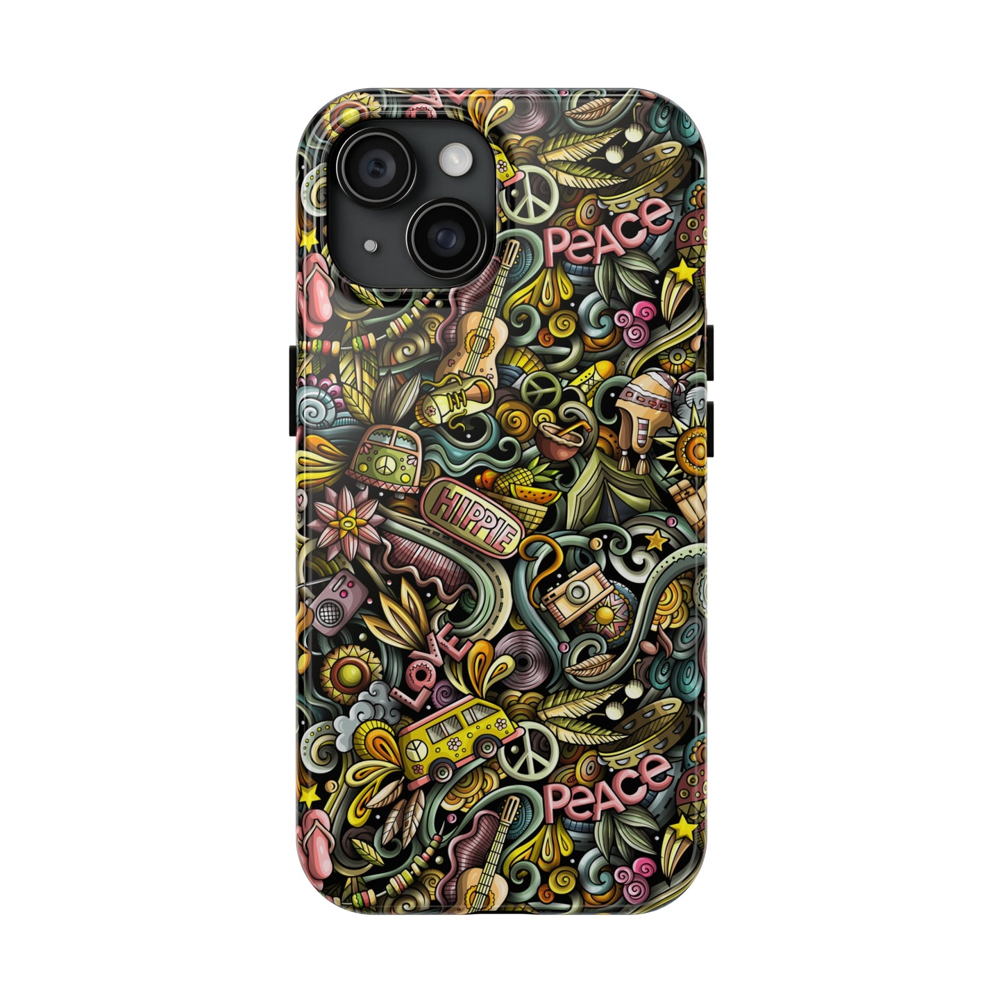 Peace, Love & VW Fun Cartoon Design Iphone Tough Phone Case