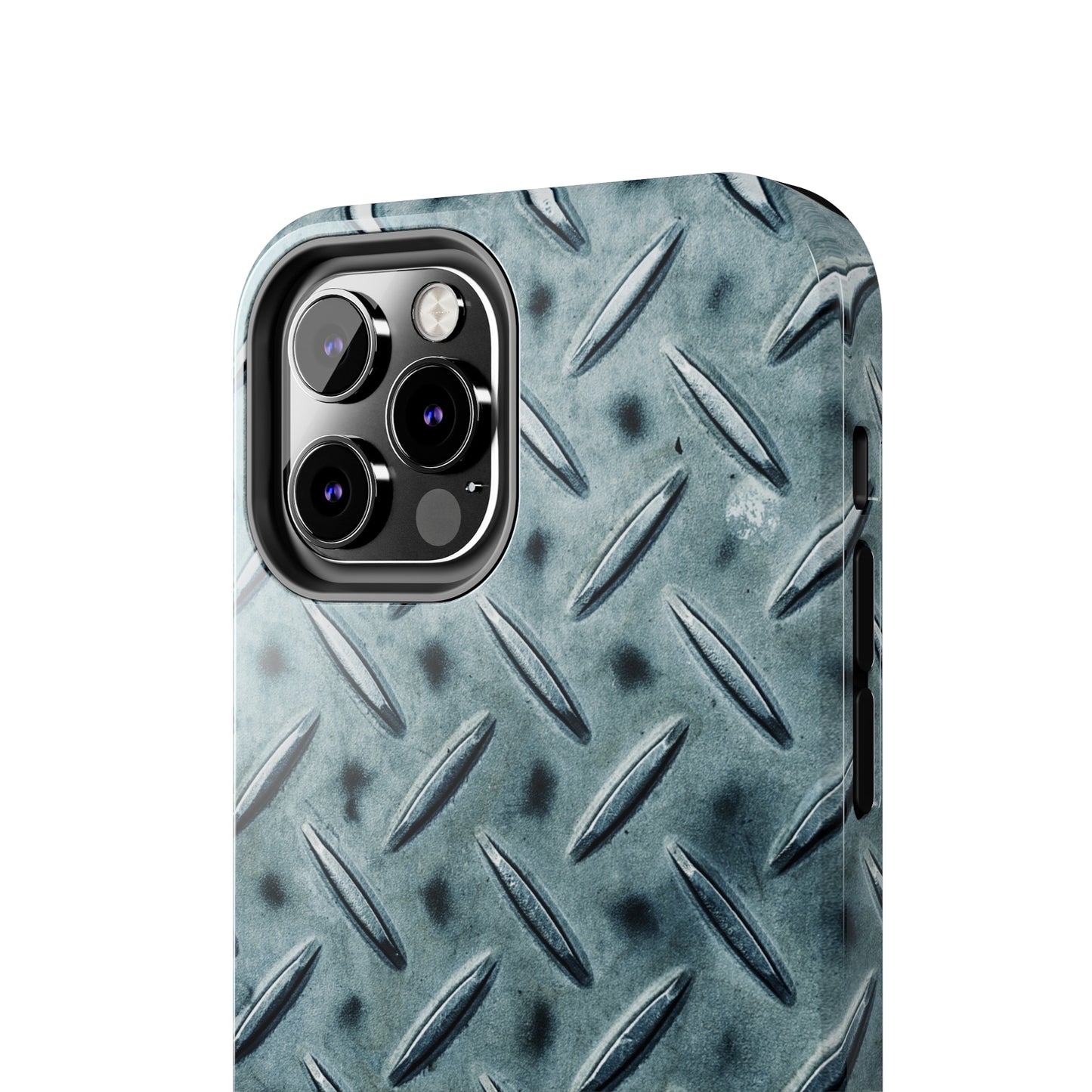 Blue Steel Diamond Plate Design Iphone Tough Phone Case