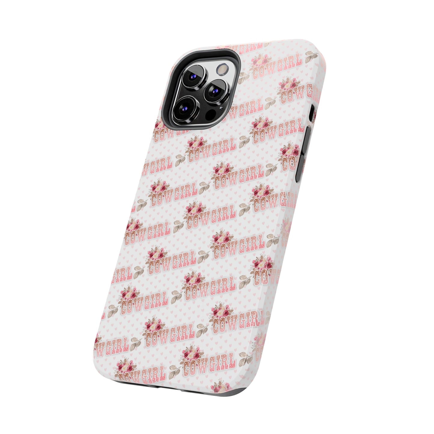 Pink Cowgirl and Flowers Iphone Tough Phone Case