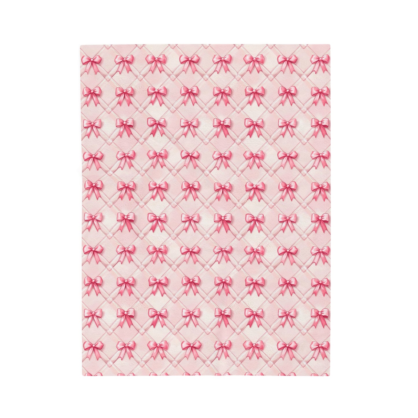 Elegant Pink Bows Velveteen Plush Blanket 3 Sizes