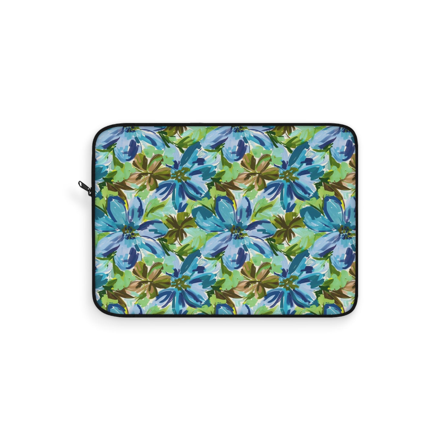 Tranquil Earth Tones: Watercolor Flowers in Blue, Brown, and Green Hues Laptop or Ipad Protective Sleeve 3 Sizes Available