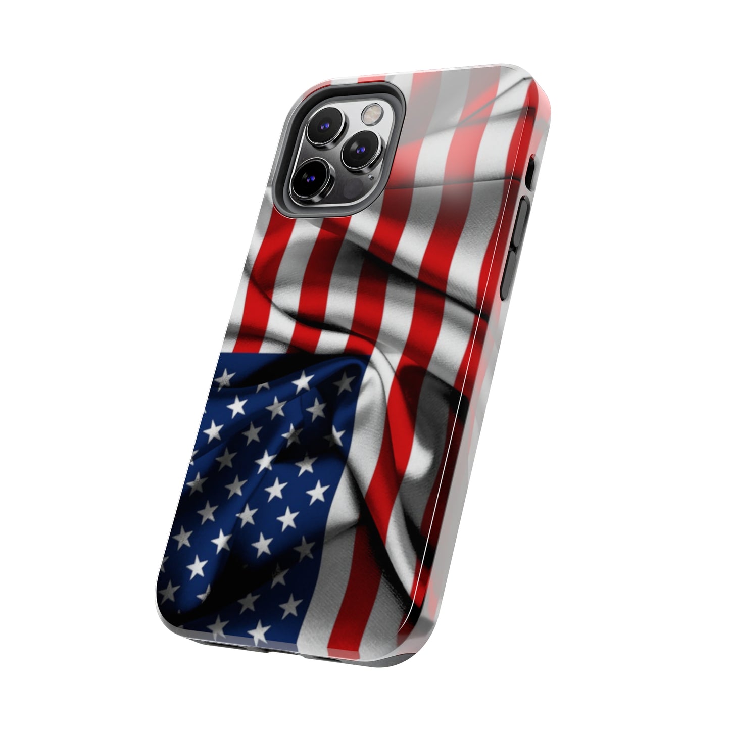 Proudly Unfurling: The American Flag Waves in Patriotic Splendor Iphone Tough Phone Case