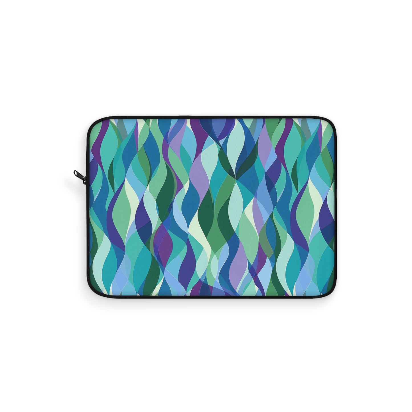 Modern Mosaic Art Ocean Waves of Blue and Green Laptop or Ipad Protective Sleeve 3 Sizes Available