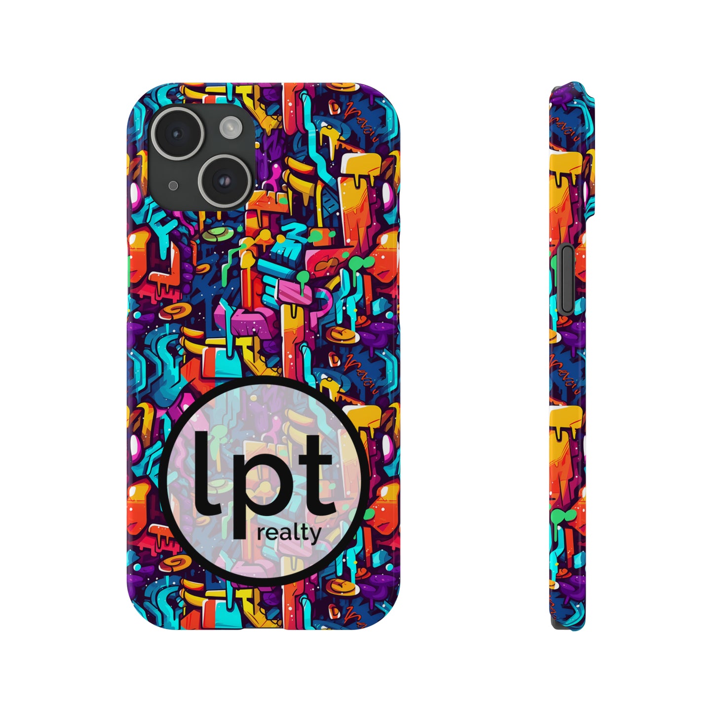 LPT Realty Logo -  3D Abstract Colorful Street Graffiti Art Design Iphone 15-12 Slim Phone Case