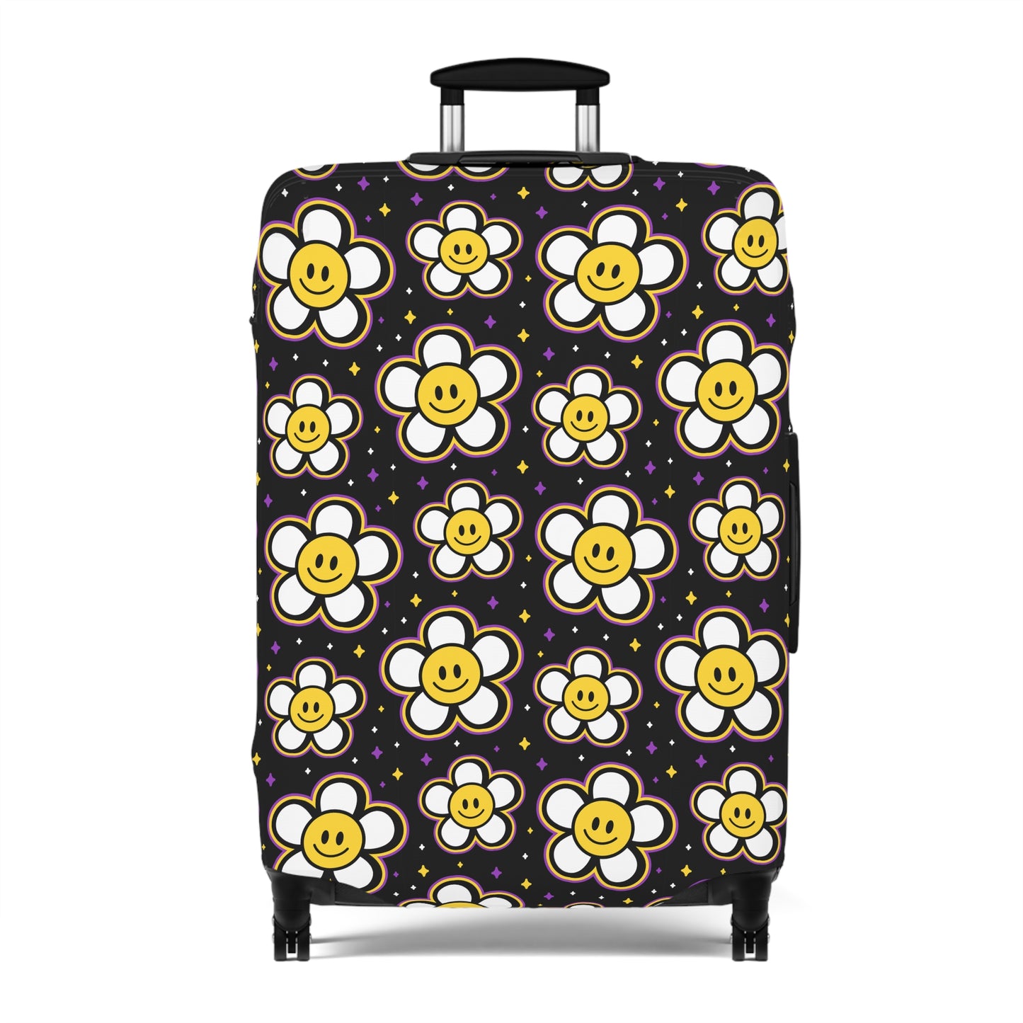 Kids Retro Daisies with Smiley Faces  - Luggage Protector and Cover 3 Sizes