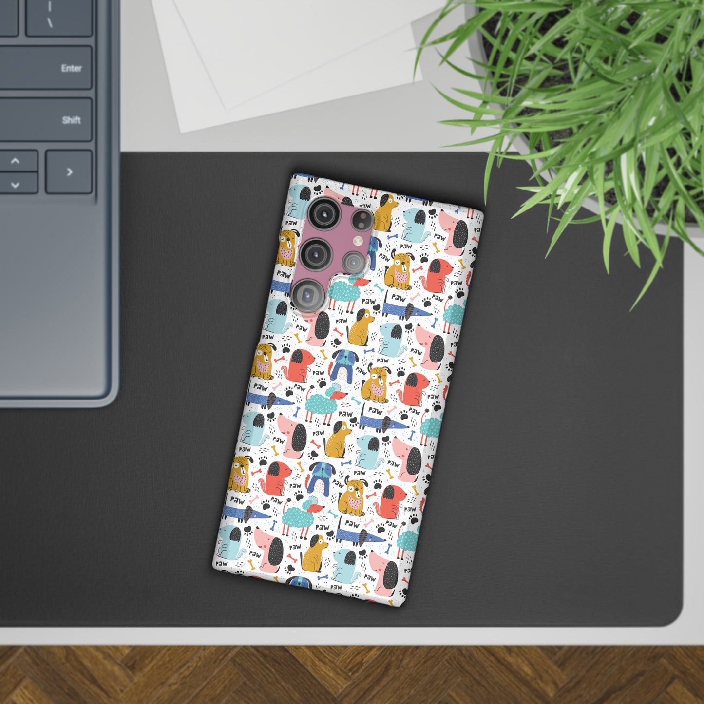 Playful Pups: Colorful Cartoon Dogs Samsung Slim Cases