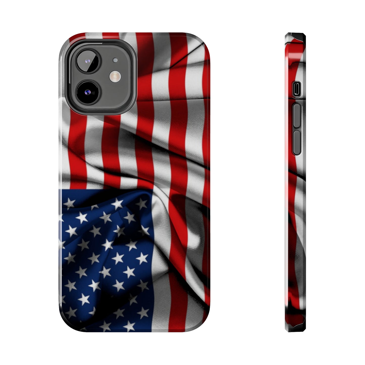 Proudly Unfurling: The American Flag Waves in Patriotic Splendor Iphone Tough Phone Case