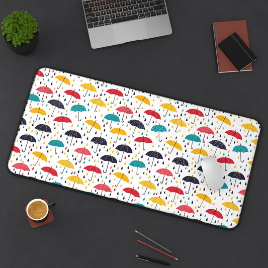 April Showers Parade in A Cheerful Dance of Colorful Umbrellas and Playful Raindrops Extended Gaming Mouse Pad  Desk Mat  - 3 Sizes