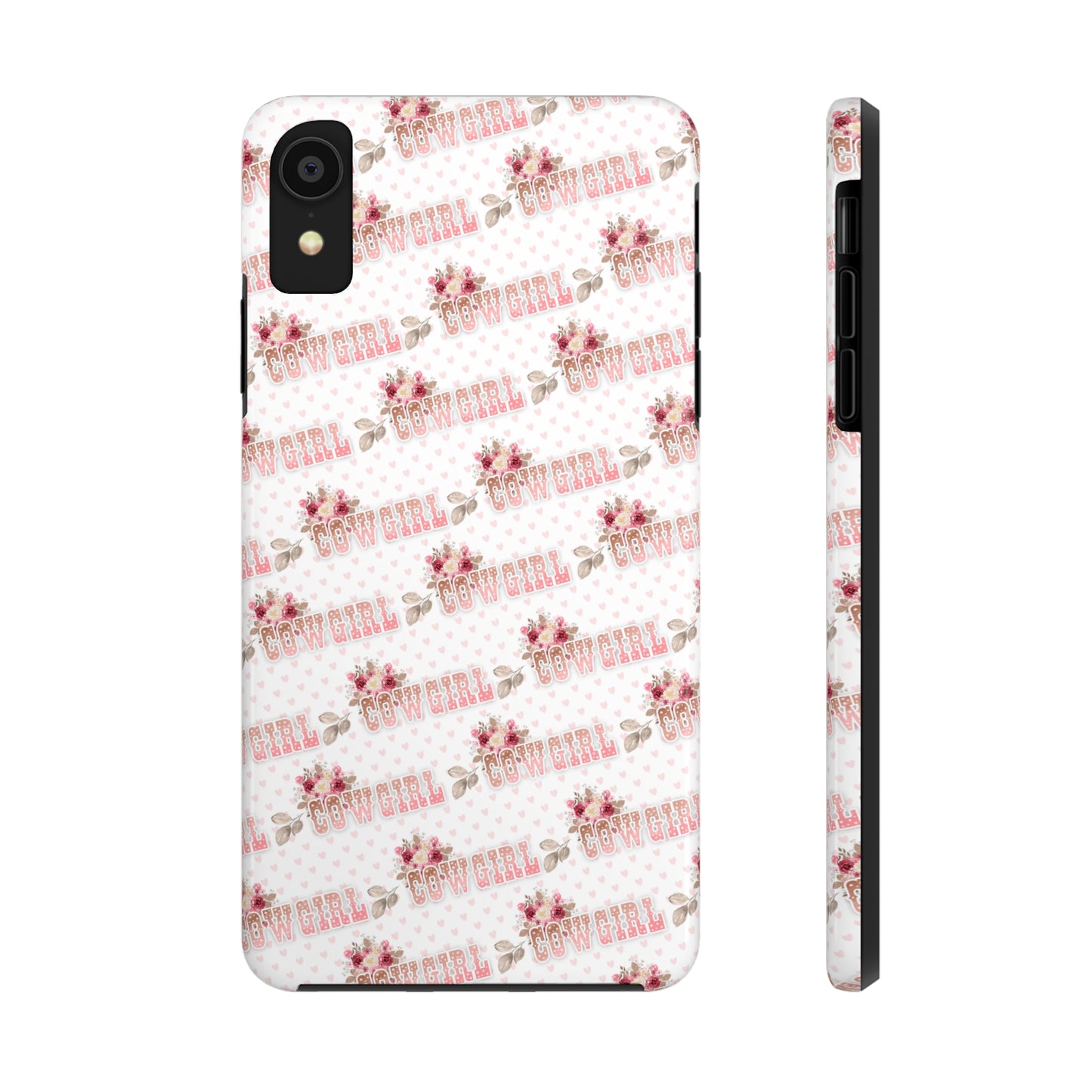 Pink Cowgirl and Flowers Iphone Tough Phone Case