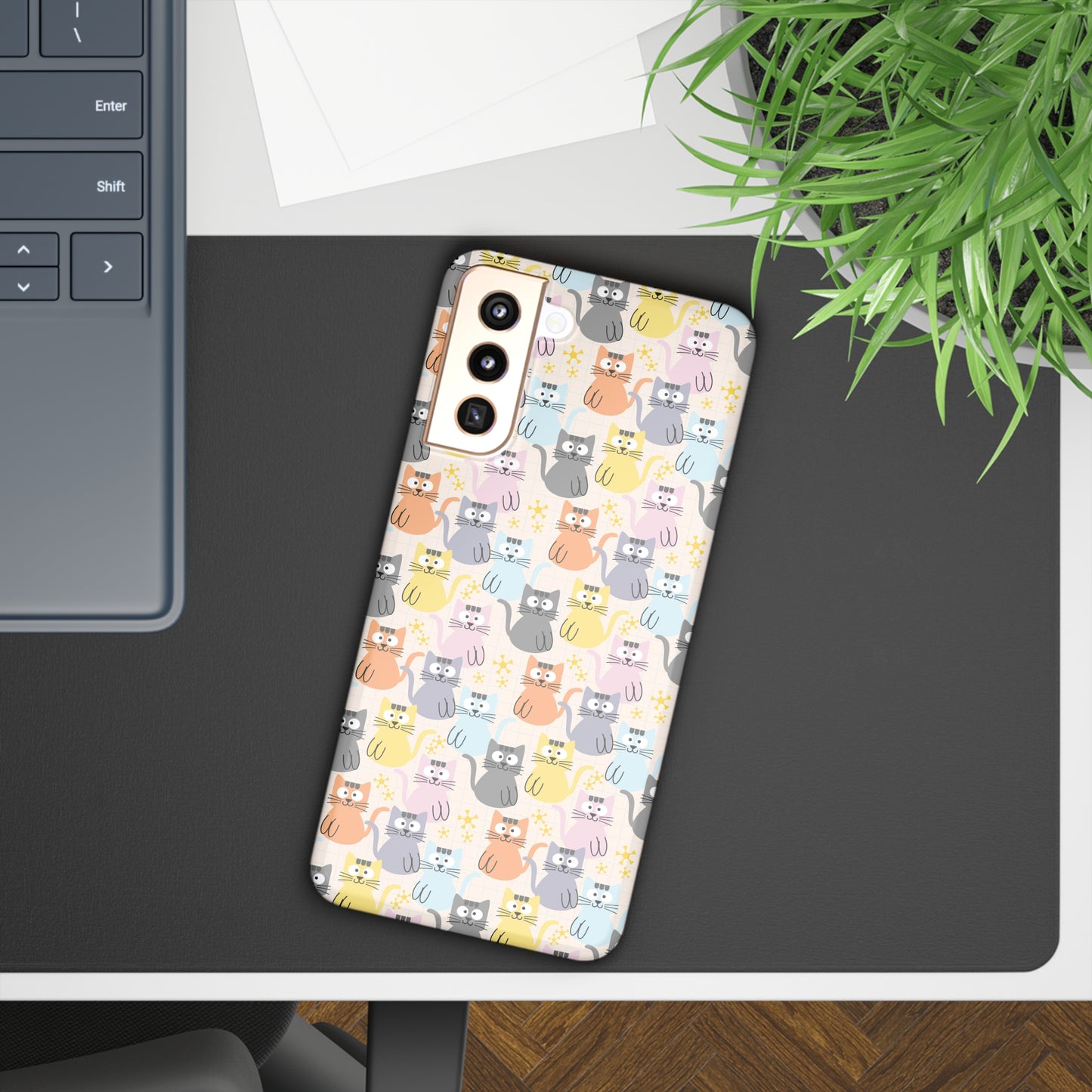 Adorable Cartoon Kitties: Pastel-Colored and Overflowing with Cuteness Samsung Slim Cases