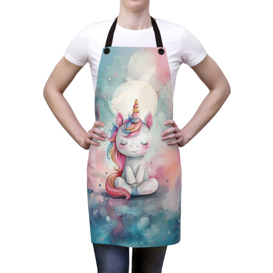 Dreamy Unicorn in Adorable Pastel Watercolor Design Kitchen Chef Apron