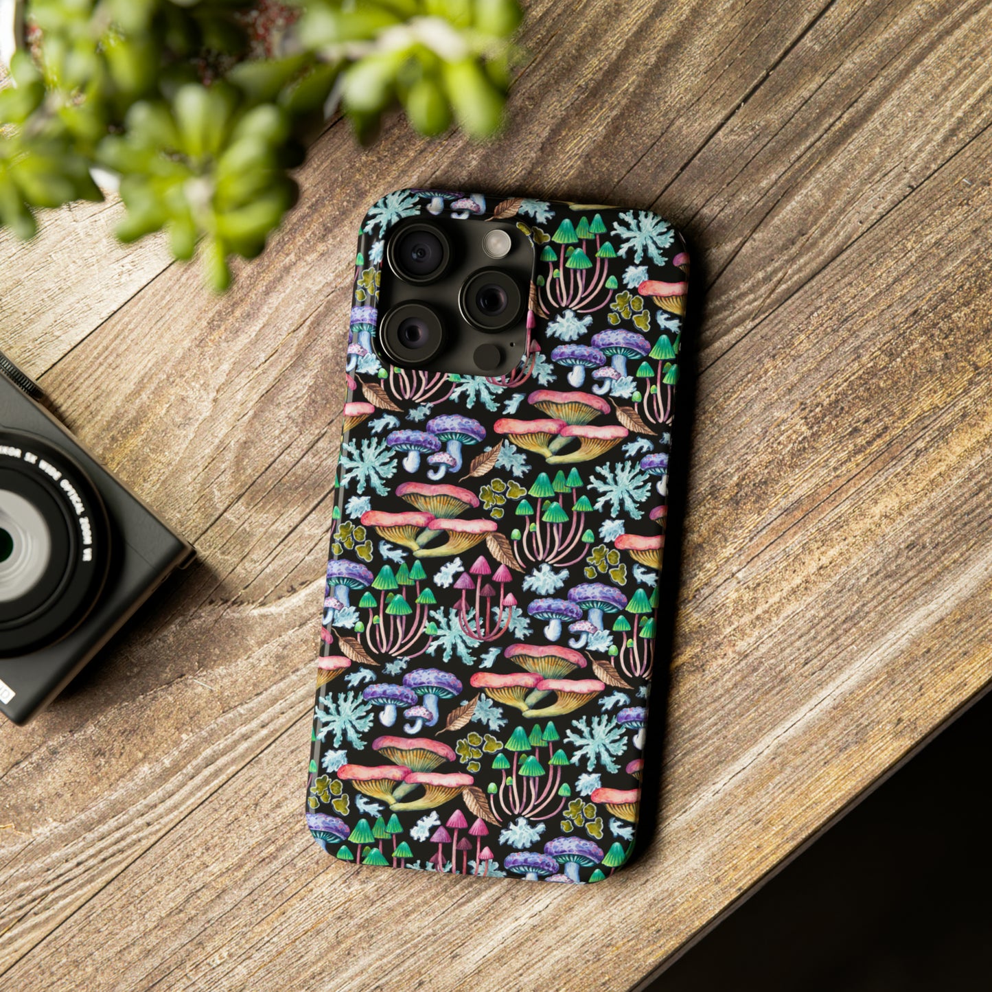 Mushroom Garden Design Iphone 15-12 Slim Phone Case