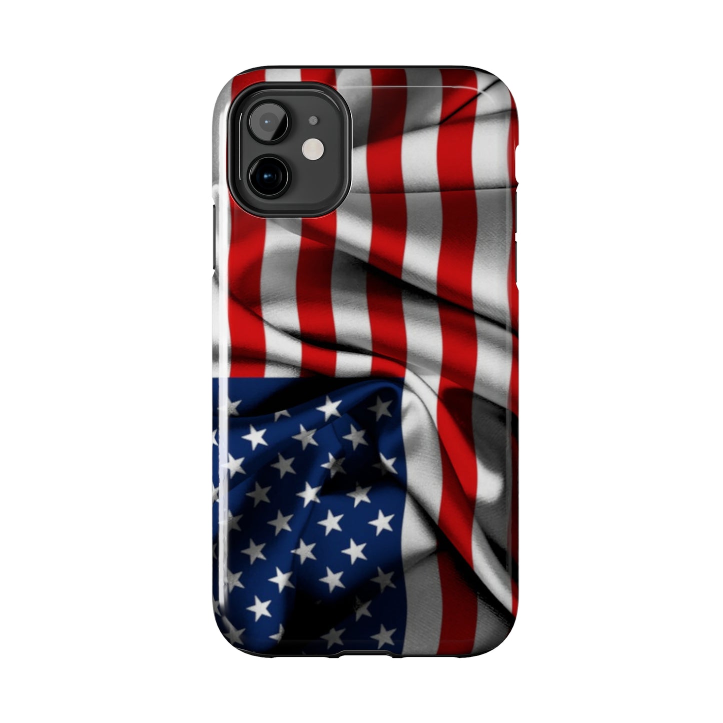 Proudly Unfurling: The American Flag Waves in Patriotic Splendor Iphone Tough Phone Case