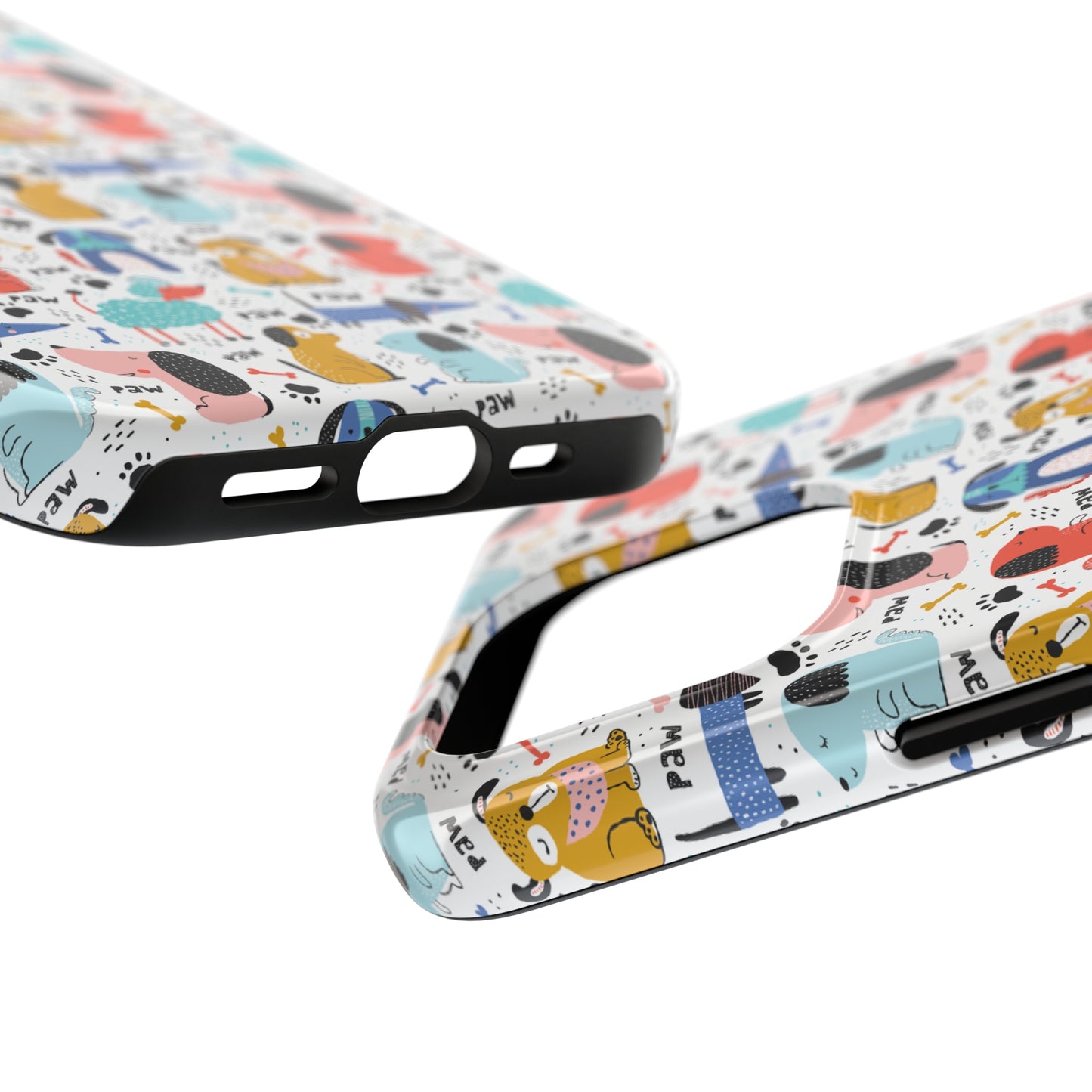 Playful Pups: Colorful Cartoon Dogs Iphone Tough Phone Case