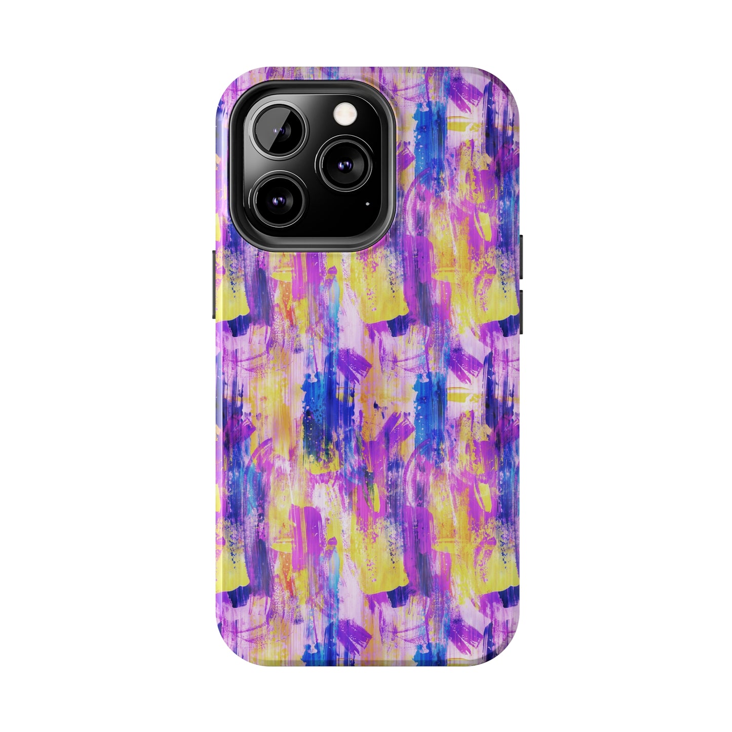 Pink & Yellow Spring Painted Abstract Iphone Tough Phone Case