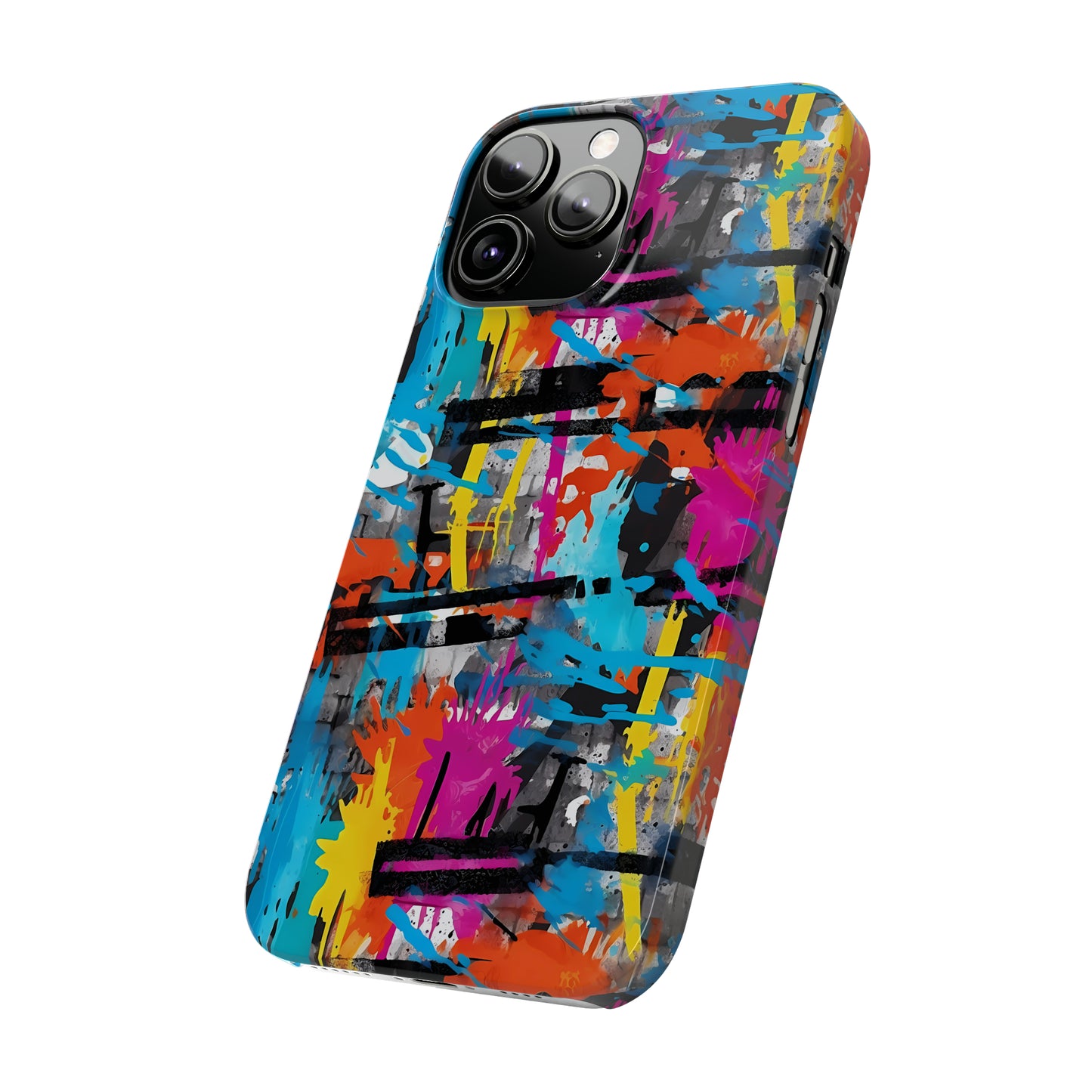 Rainbow Color Abstract Graffiti Design Iphone 15-12 Slim Phone Case