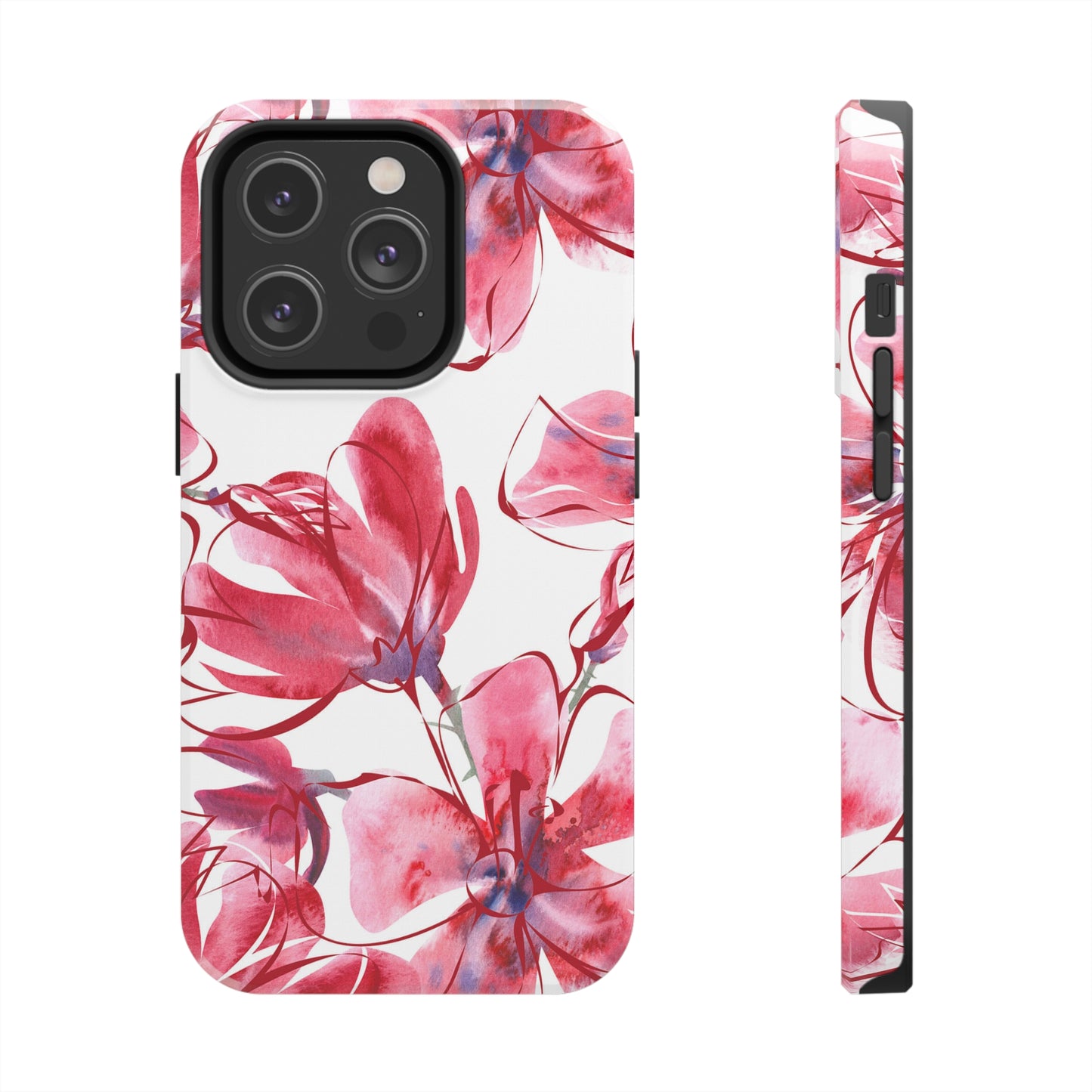 Large Pink Flower Iphone Tough Phone Case