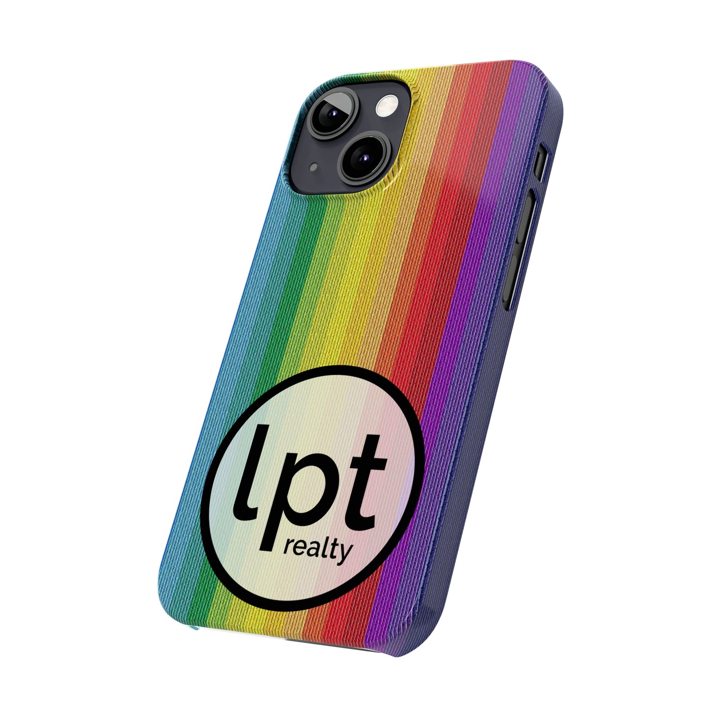 LPT Realty Logo -  Rainbow Stripe Design Iphone 15-12 Slim Phone Case