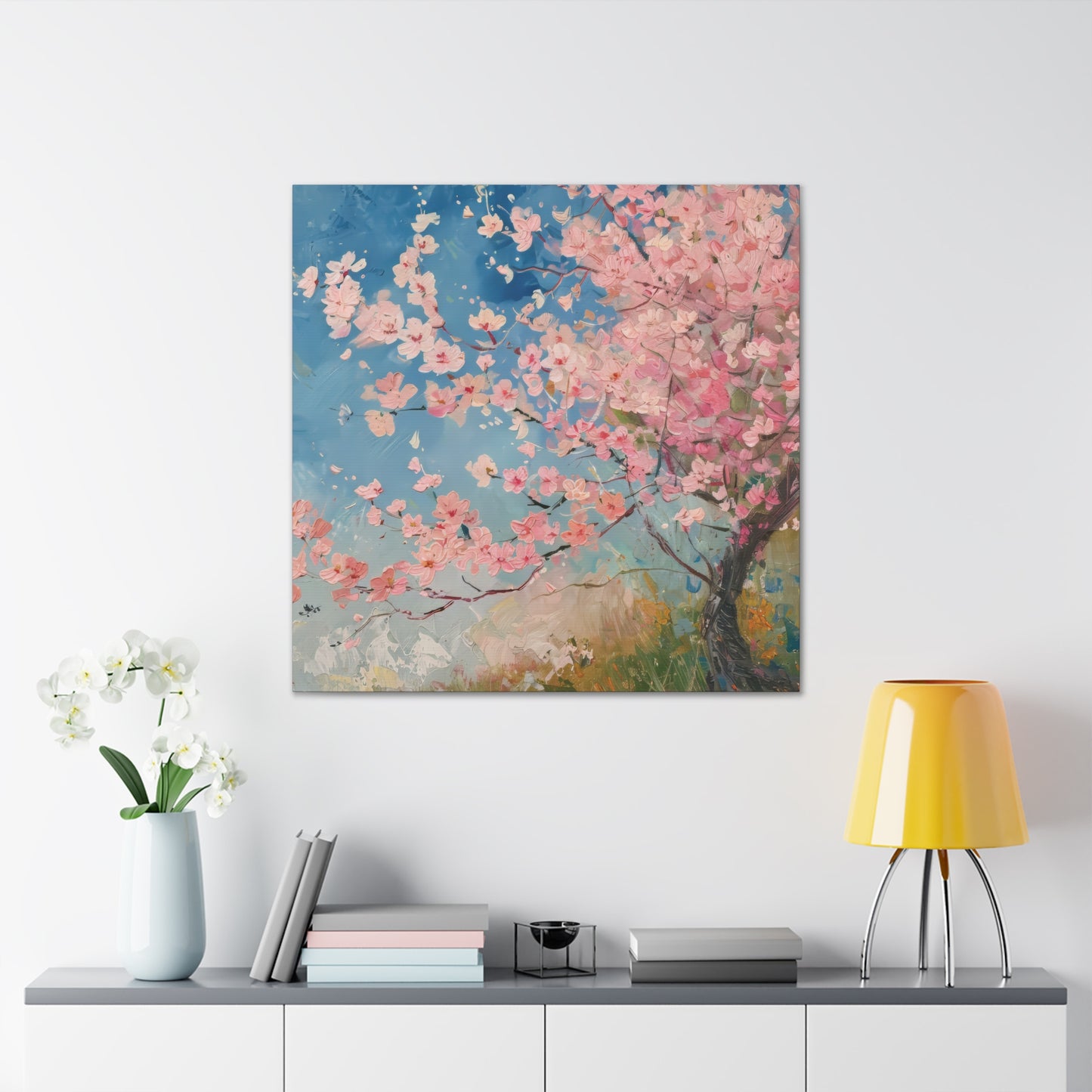 Cherry Blossoms in the Morning Sunrise Print on Canvas Gallery Wraps  - 5 Sizes