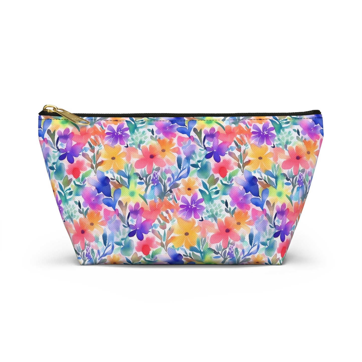 Radiant Watercolor Blooms: Bright and Vivid Floral  Design - Makeup & Accessory Bag 2 Sizes