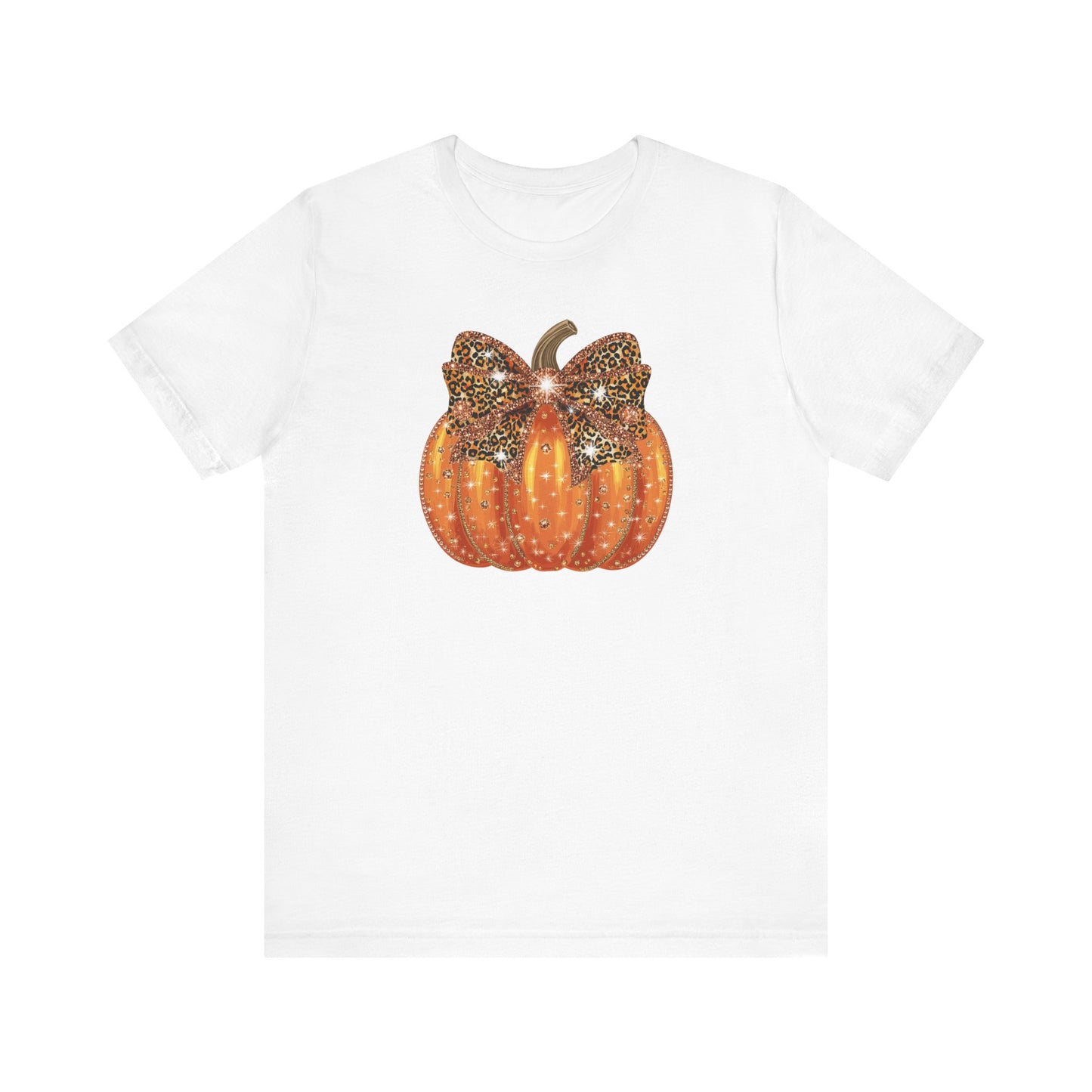 Coquette Glitter Pumpkin Fall Theme Jersey Short Sleeve T-shirt