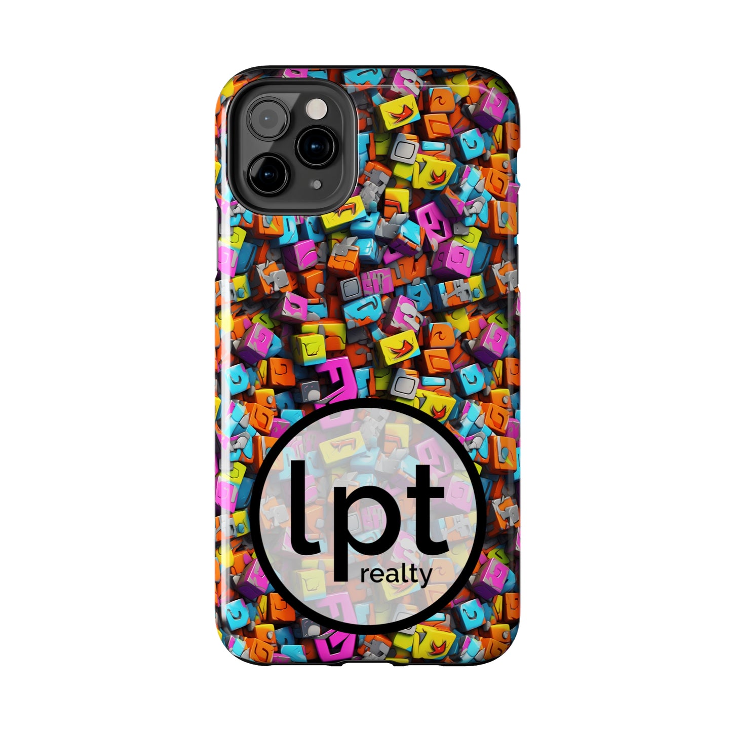 LPT Realty Logo -  3D Abstract Colorful Block Design Iphone Tough Phone Case