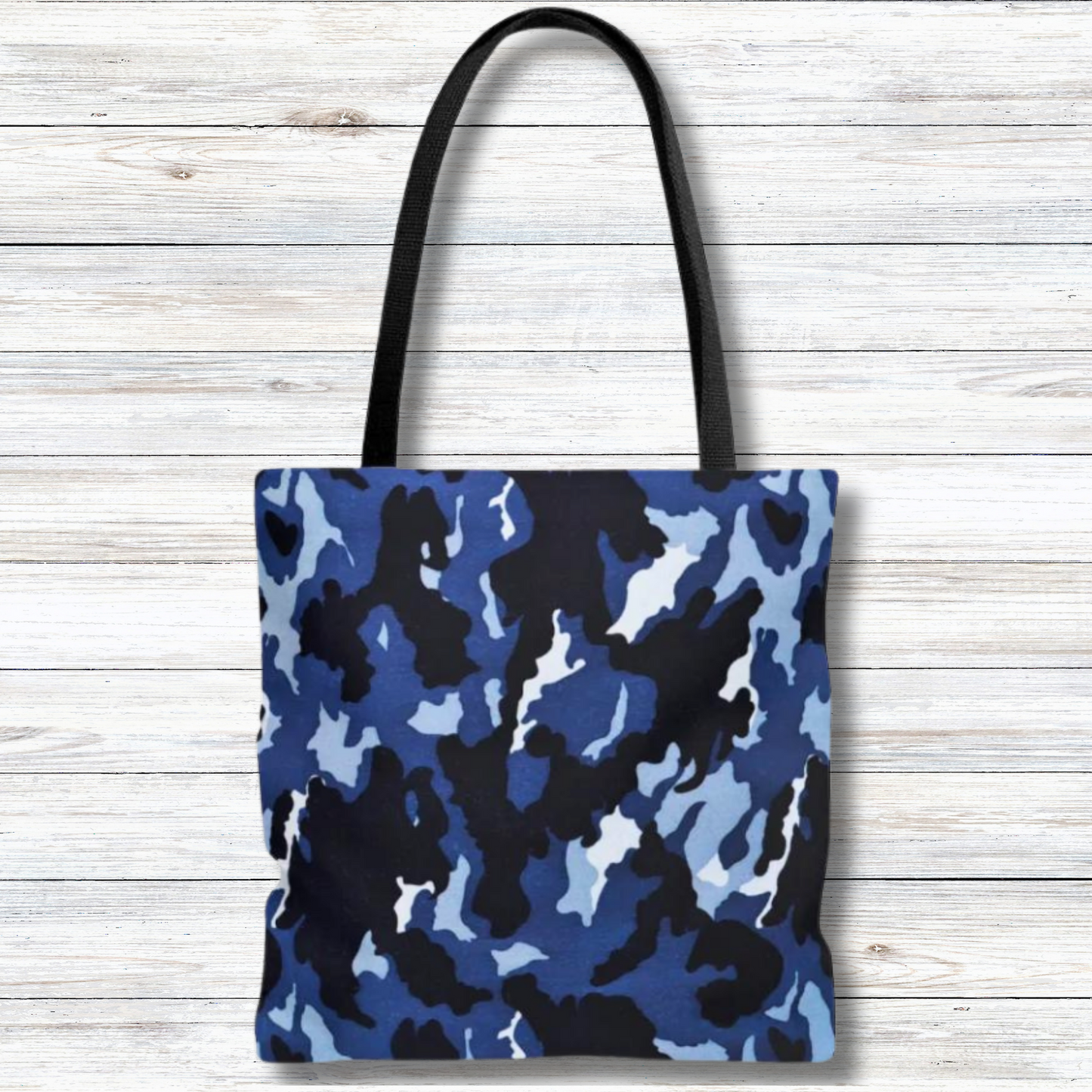 Deep Sea Concealment: Navy Blue Camouflage - Canvas Tote 3 Sizes