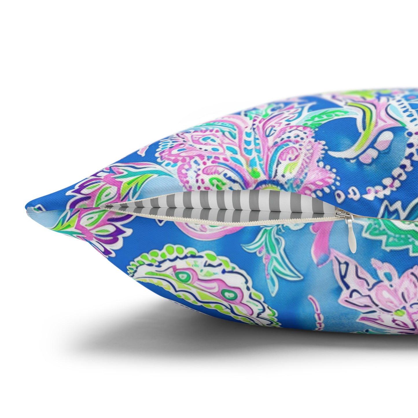 Pastel Paisley Whimsy: Delicate Design in Soft Hues Spun Polyester Square Pillowcase 4 Sizes