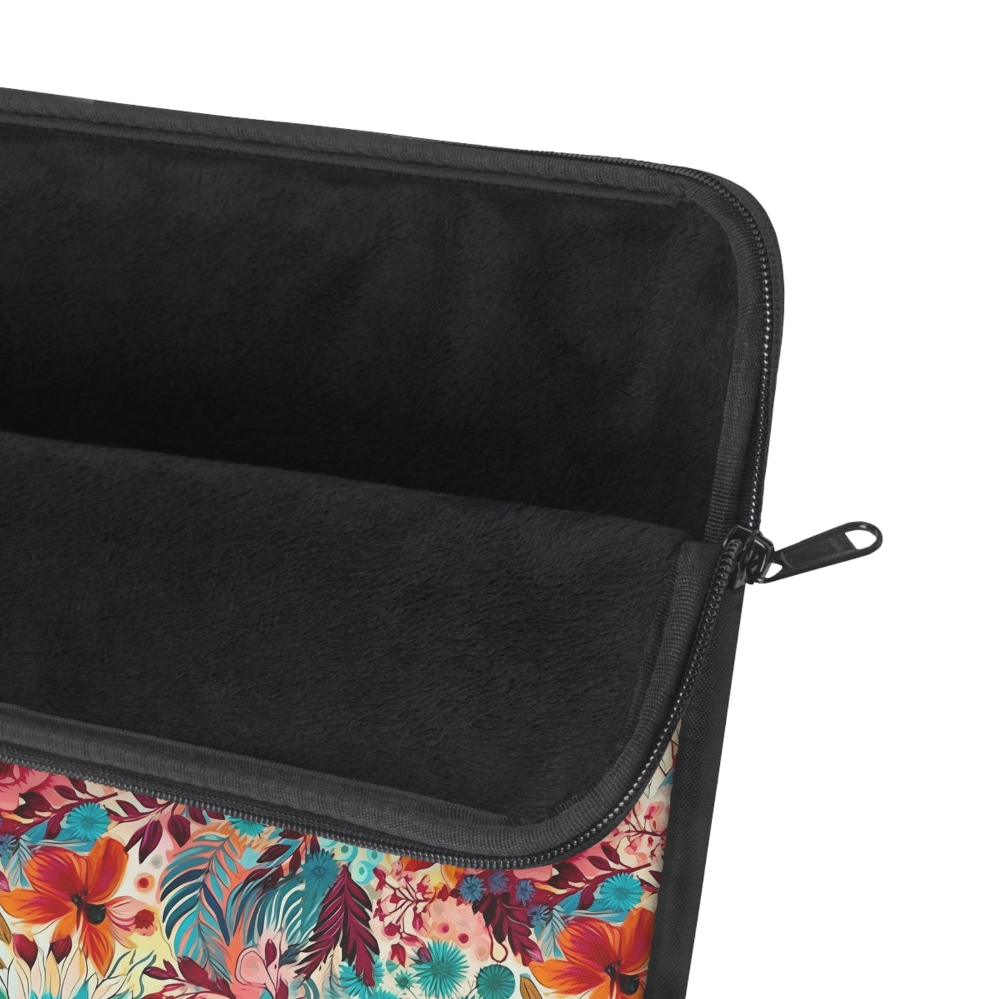 Floral Explosion of Pinks, Teals and Oranges on a Soft Cream Canvas Laptop or Ipad Protective Sleeve 3 Sizes Available