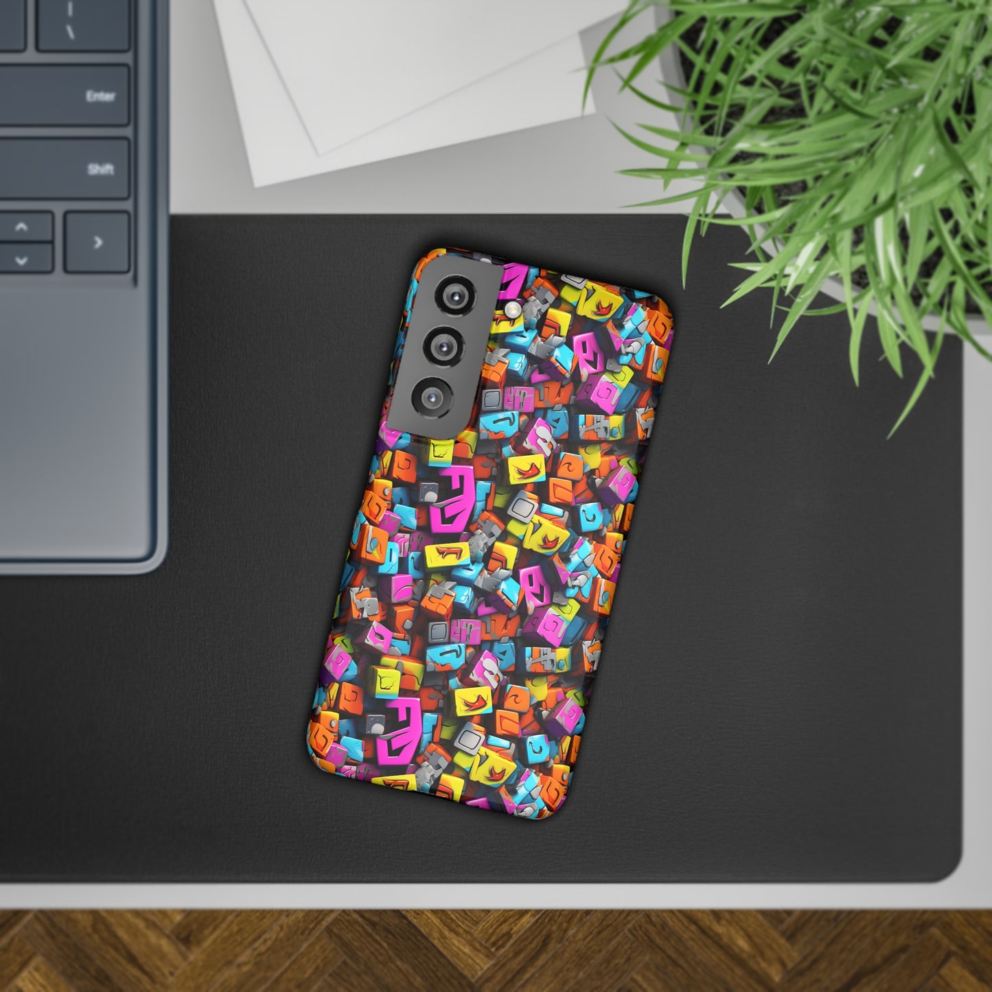 3D Abstract Colorful Block Design Samsung Slim Cases