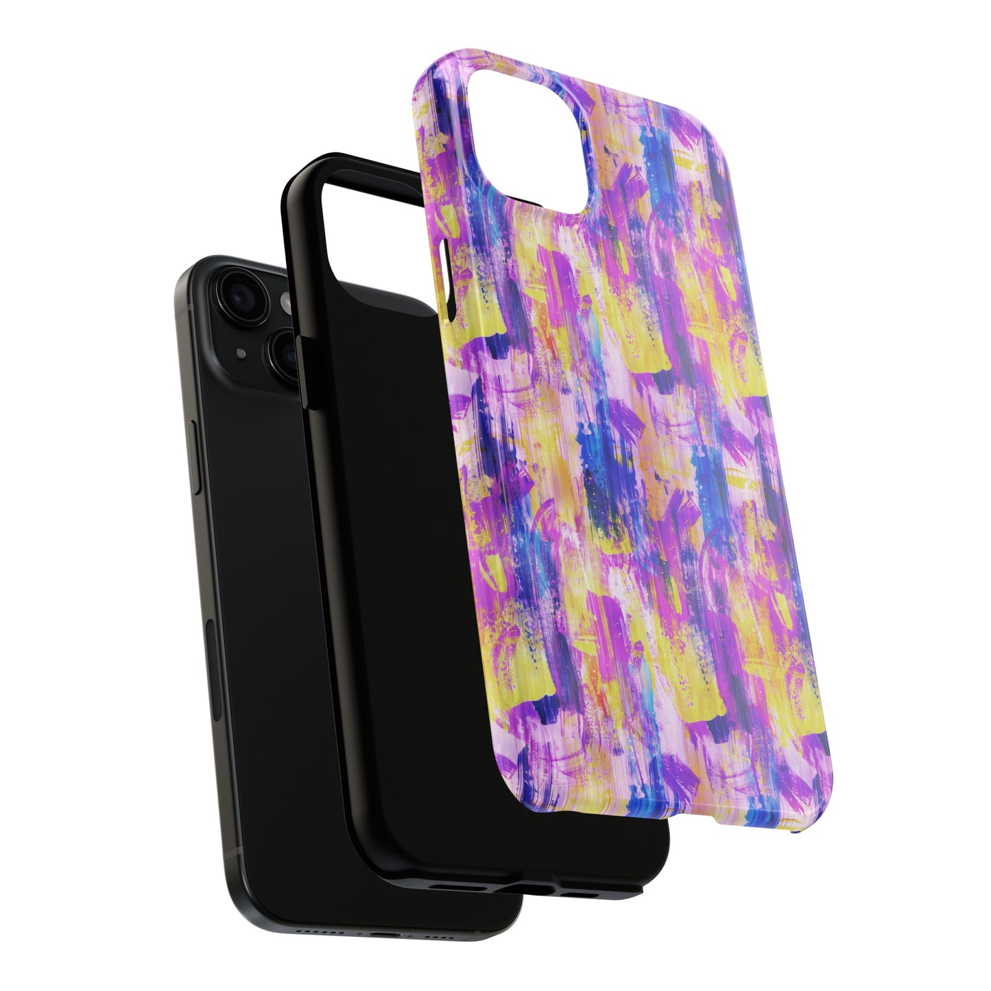 Pink & Yellow Spring Painted Abstract Iphone Tough Phone Case