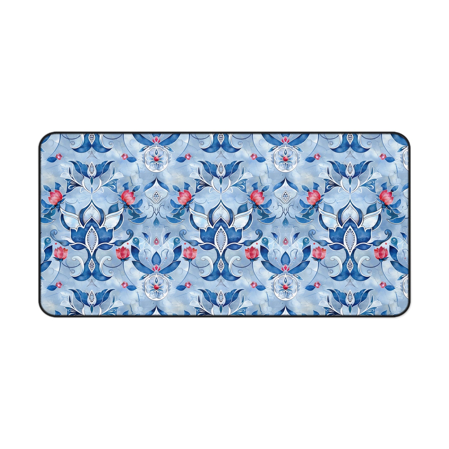 Enchanting Blue and Pink Lotus Mosaic Gaming Mouse Pad  Desk Mat  - 3 Sizes