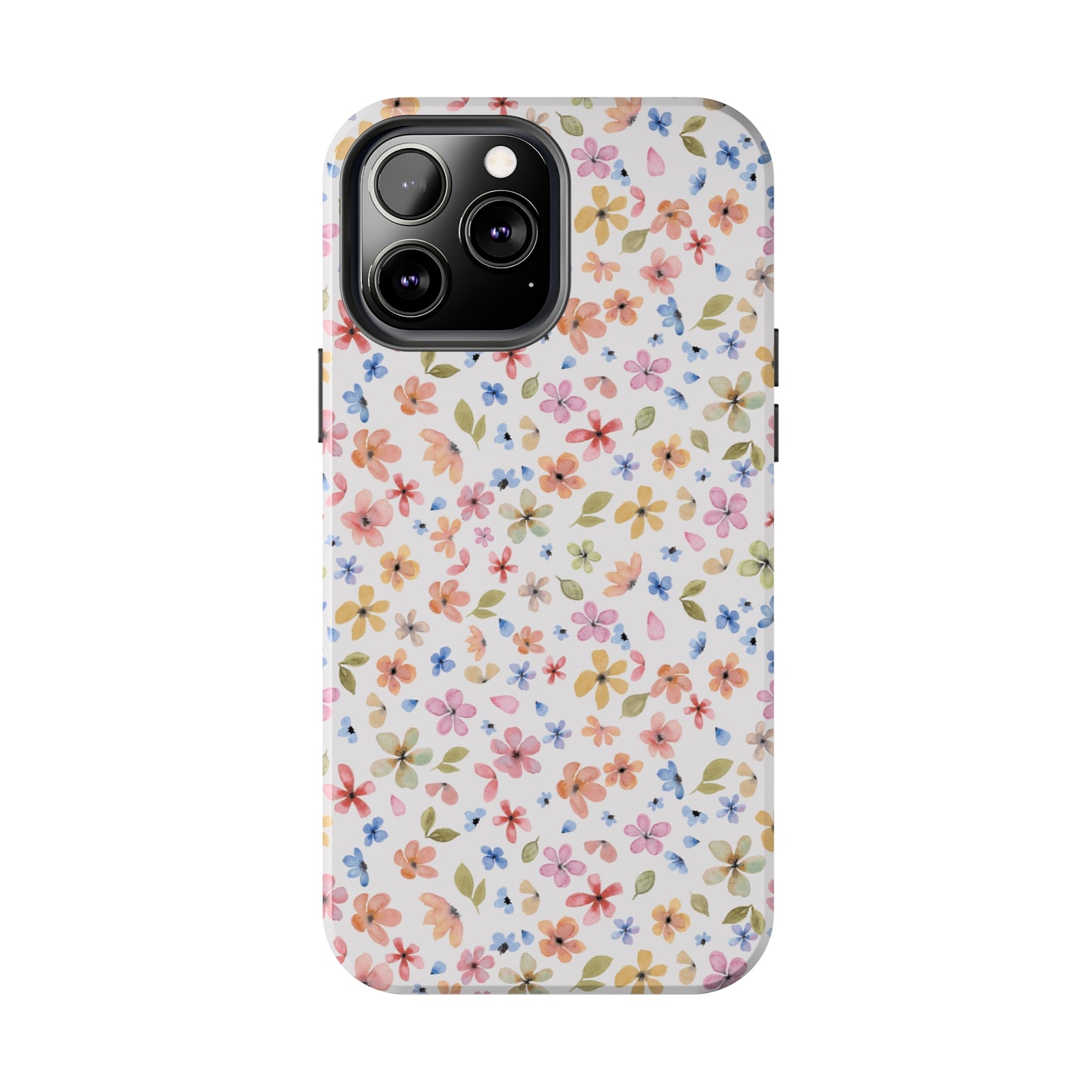 Tiny Pink, Yellow and Blue Flowers Iphone Tough Phone Case