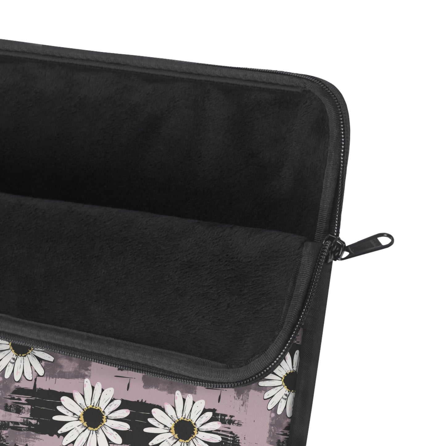 Edgy Daisy Dream with Pink and Black Grunge Design Laptop or Ipad Protective Sleeve 3 Sizes Available