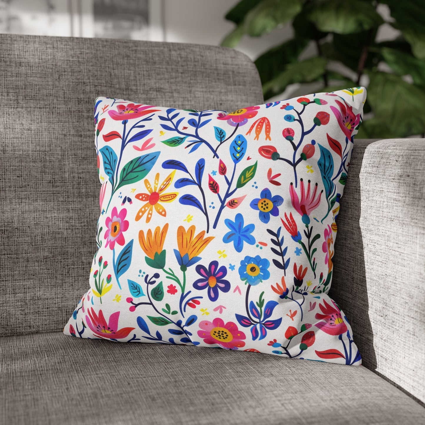 Blossoming Beauties: Charming Floral Blooms to Welcome Spring Spun Polyester Square Pillowcase 4 Sizes