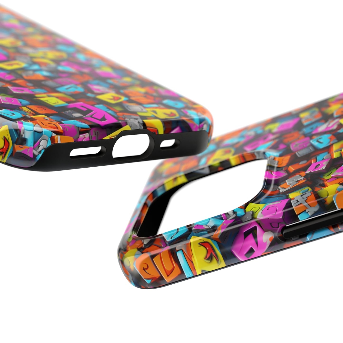 3D Abstract Colorful Block Design Iphone Tough Phone Case