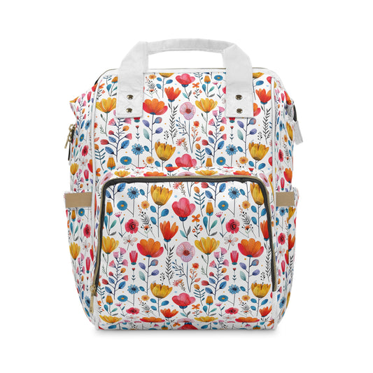 Vibrant Spring Blooms in a Kaleidoscope of Colors Multifunctional Diaper Backpack