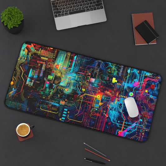 Cyber Circuit: Futuristic Tech Art Print Extended Gaming Mouse Pad  Desk Mat  - 3 Sizes