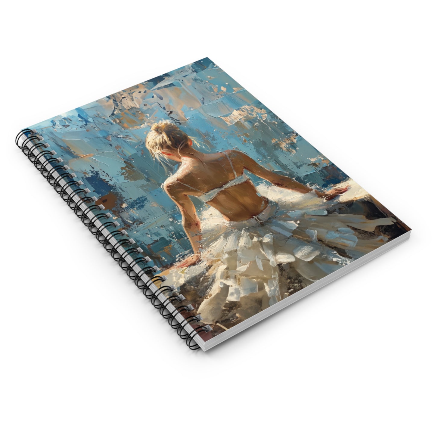 Ballerina Sitting in the Sunlight With Her Back Turned - Spiral Notebook Ruled Line 6"x8"