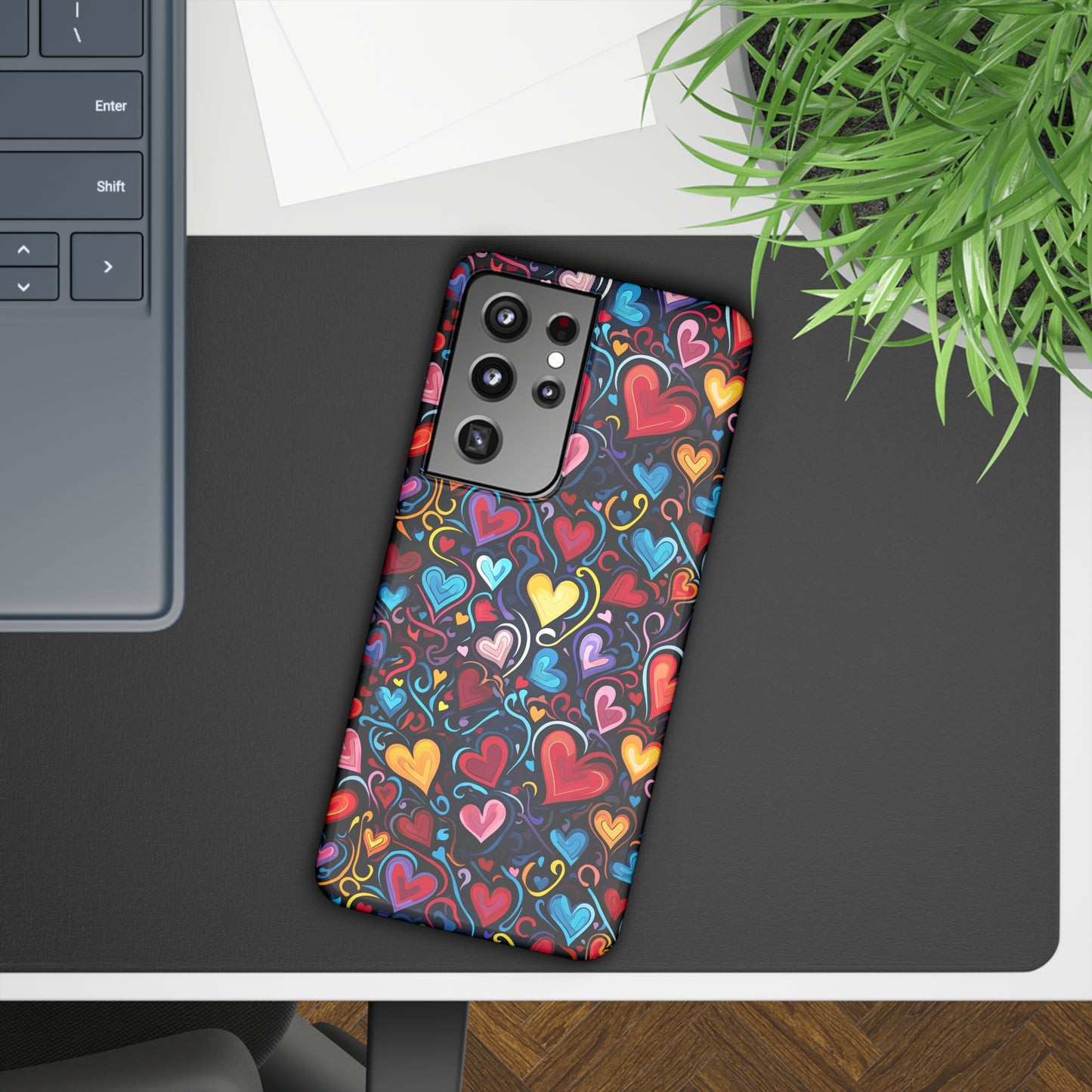 Whimsical Colorful Heart Design Samsung Slim Cases