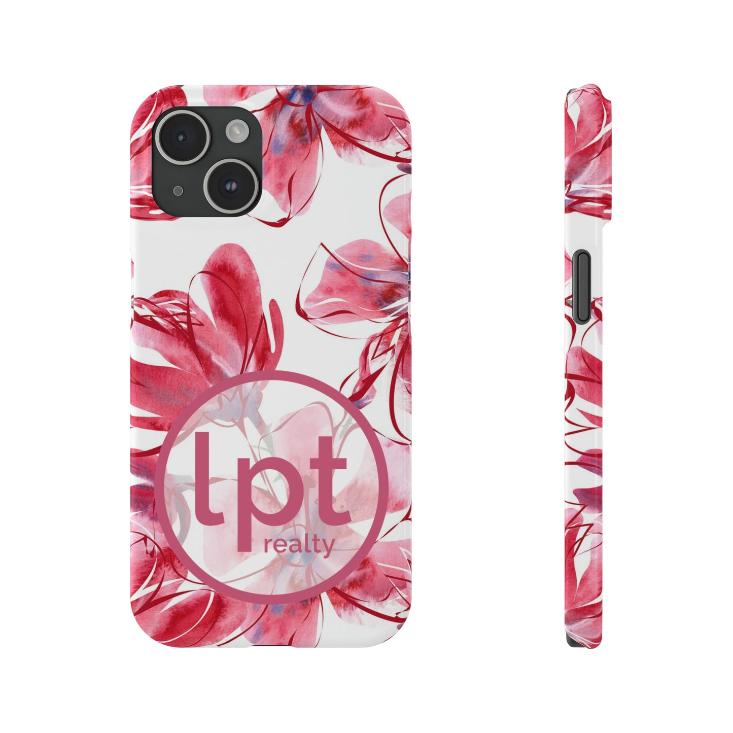 LPT Realty Logo -  Large Pink Flower Iphone 15-12 Slim Phone Case